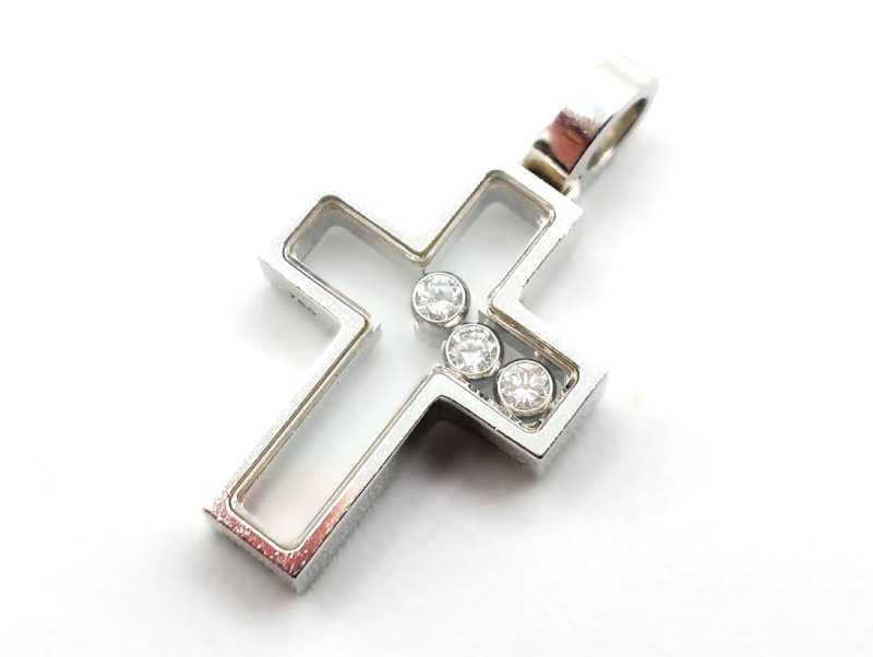 ショパール買取 750WG ハッピーダイヤモンド ペンダントトップ